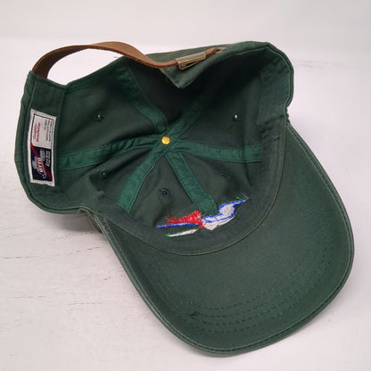 Otto Baseball Cap Green One Size Leather Strapback River Bend Golf Course Hat