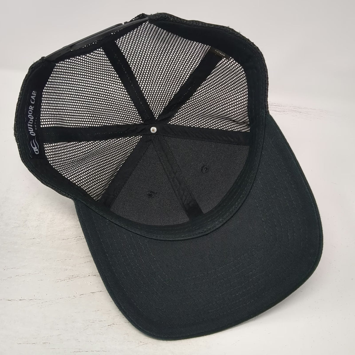 Outdoor Cap Trucker Hat Black One Size American Flag Leather Patch Snapback Hat