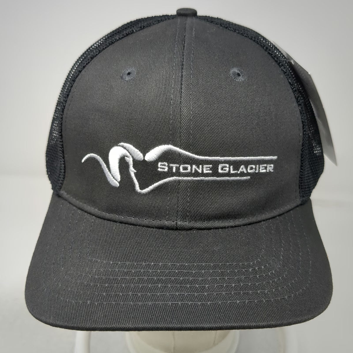 Stone Glacier Trucker Hat Gray One Size Mesh Back Snapback Ram Logo Outdoor