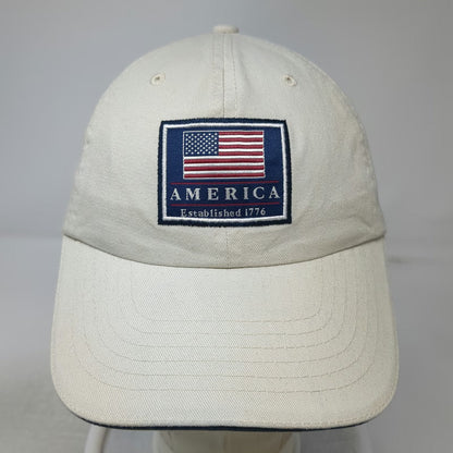 West Marine Baseball Cap Beige One Size America Flag Patch Established 1776 Hat