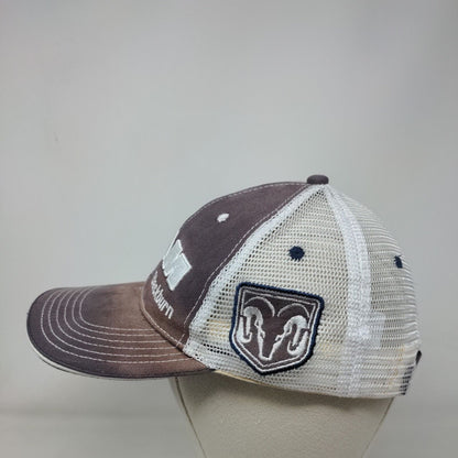 RAM Blackburn Strapback Mesh Back Trucker Hat Blue One Size Embroidered