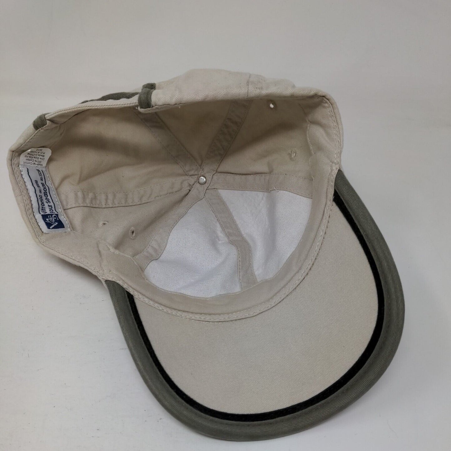 LK Roof Lighthouse Strapback Hat Tan OSFA Solid Vent Holes 6 Panel
