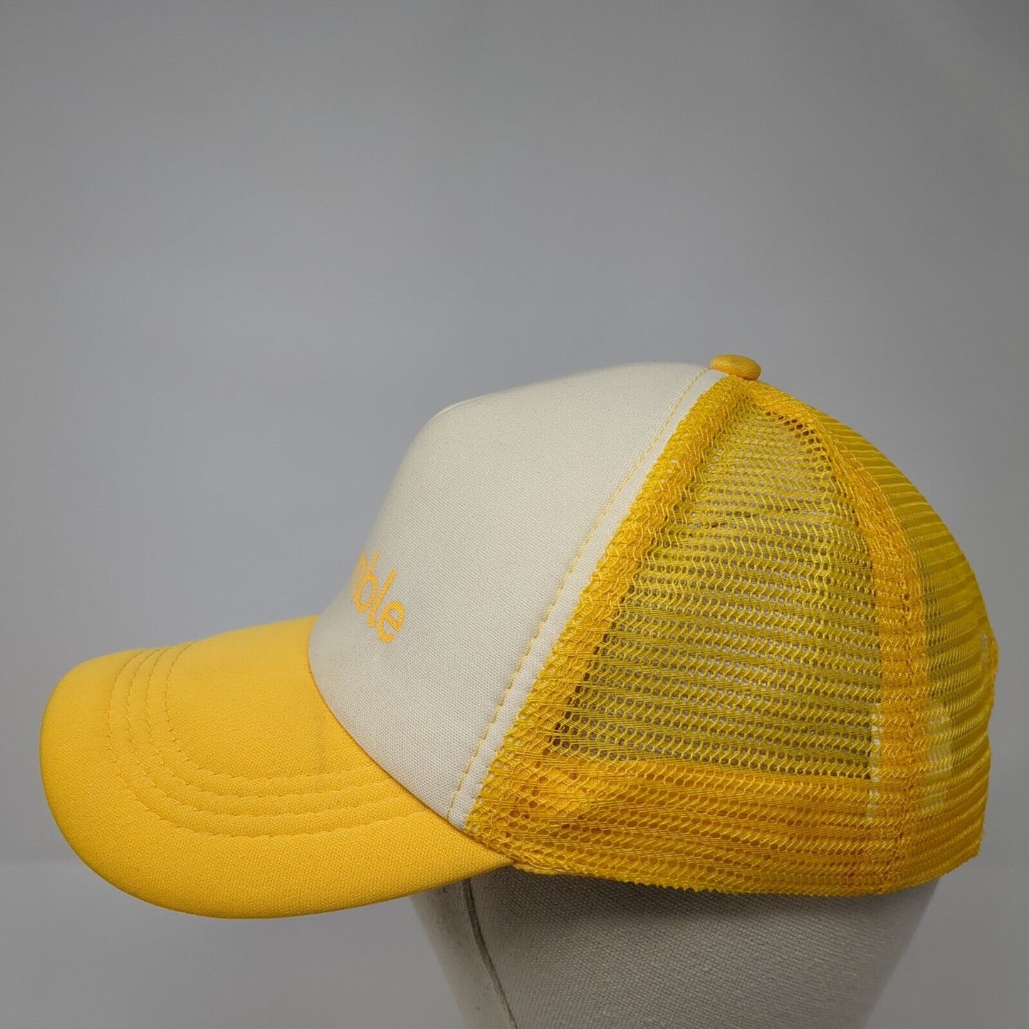 Bumble Snapback Trucker Hat Yellow One Size Adjustable Mesh Back Polyester