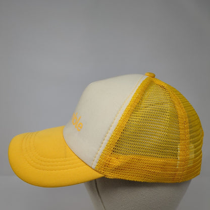 Bumble Snapback Trucker Hat Yellow One Size Adjustable Mesh Back Polyester
