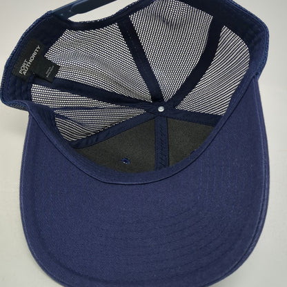 Port Authority Blue Trucker Hat One Size Friedrich Leather Patch Shield Logo