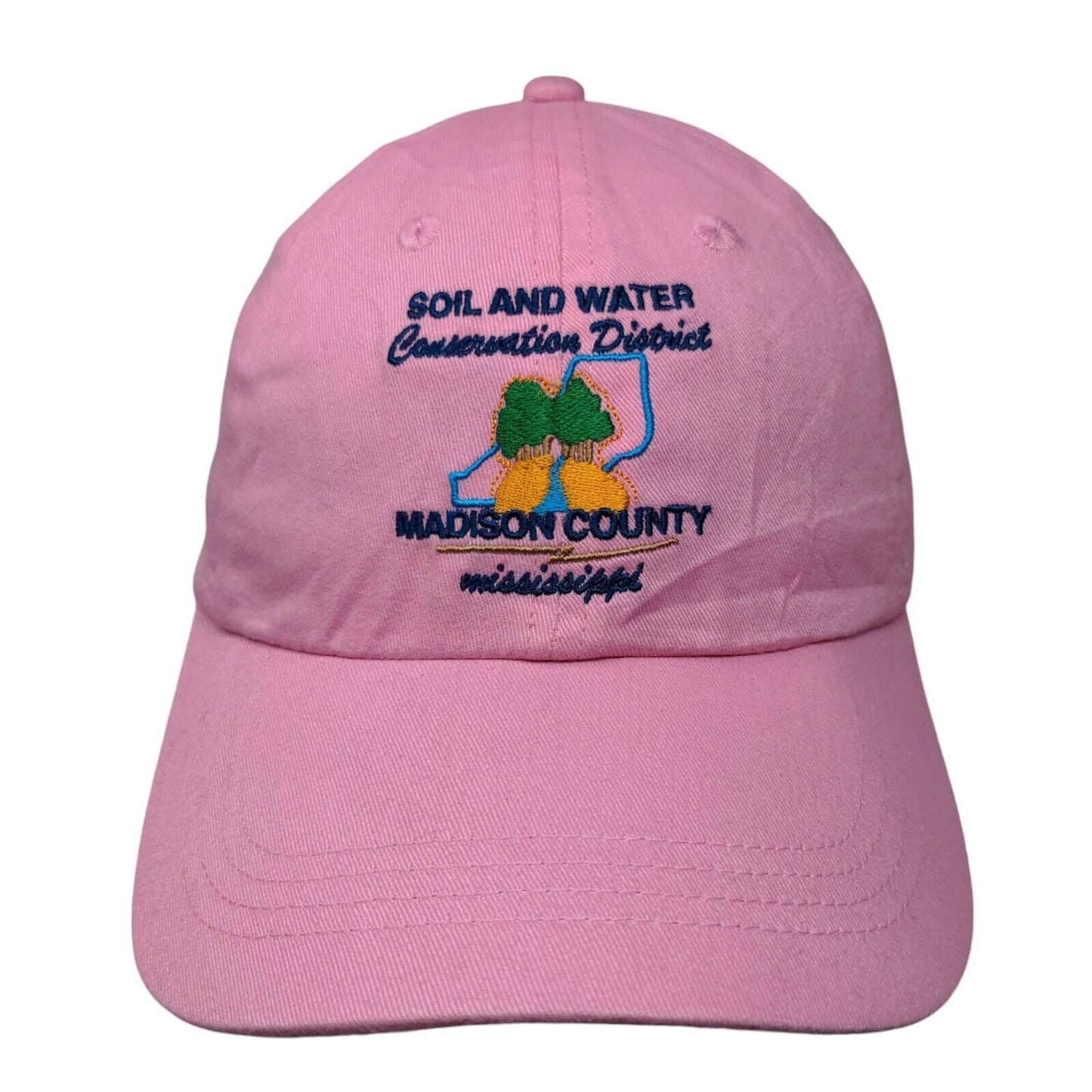 Soil And Water Conservation District Strapback Hat Pink One Size Embroidered