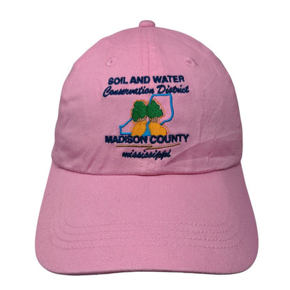 Soil And Water Conservation District Strapback Hat Pink One Size Embroidered
