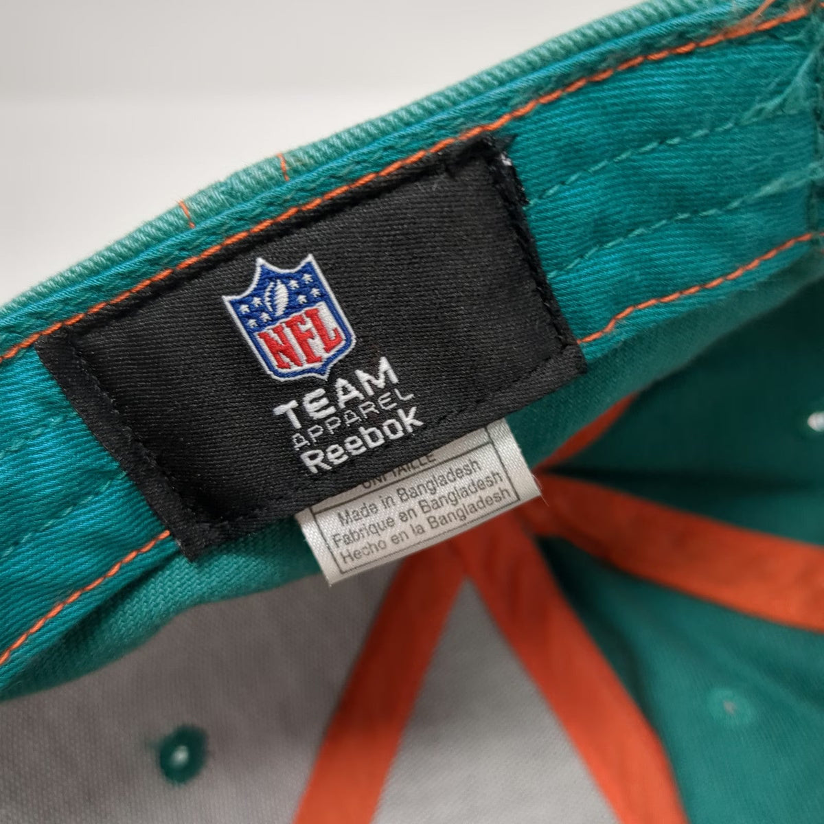 Miami Dolphins NFL Reebok Green Orange One Size Cap Embroidered Strapback Hat