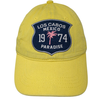 Los Cabos Mexico Paradise Slideback Hat Yellow One Size Adjustable