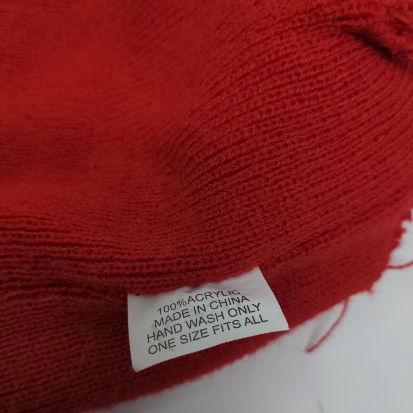 Unbranded Men's Knit Beanie Hat Red White Striped Embroidered M Indian Headdress