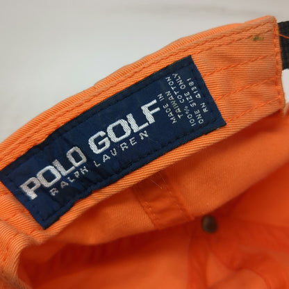 Polo Ralph Lauren Orange Baseball Cap Golf Underbrim Strapback Hat Vintage