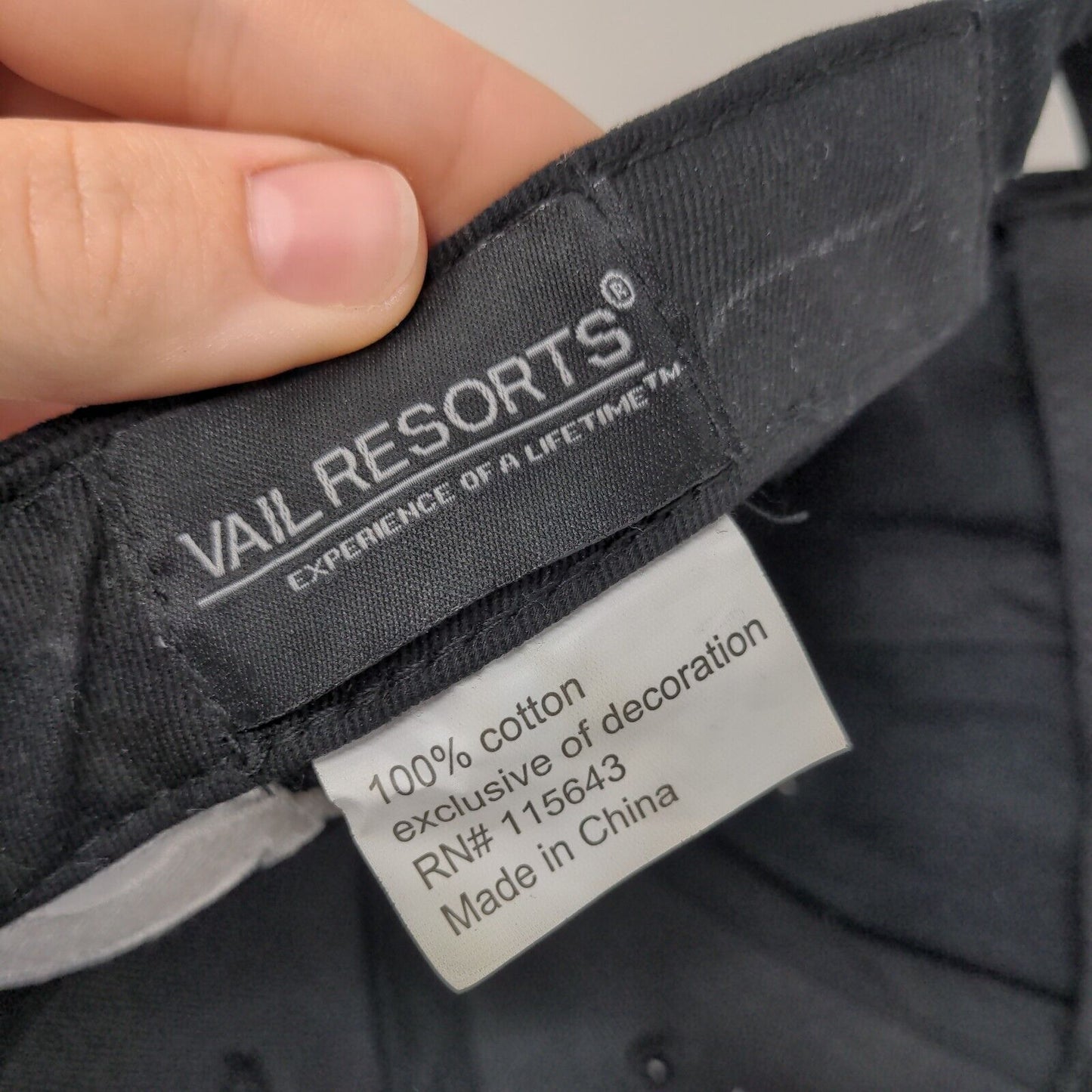 Kirkwood Slideback Hat Black One Size Adjustable Embroidered 6 Panel Vail Resort