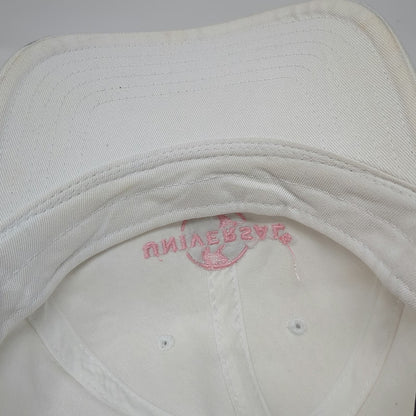 Universal Studios Baseball Cap White One Size Pink Embroidered Logo Slideback