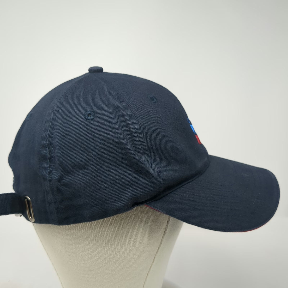 Chevron Baseball Cap Blue Red One Size Slideback Embroidered Logo Buckle Hat