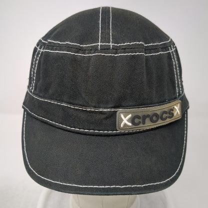 Crocs Army Cap Black One Size Cotton Contrast Stitch Strapback Adjustable Hat