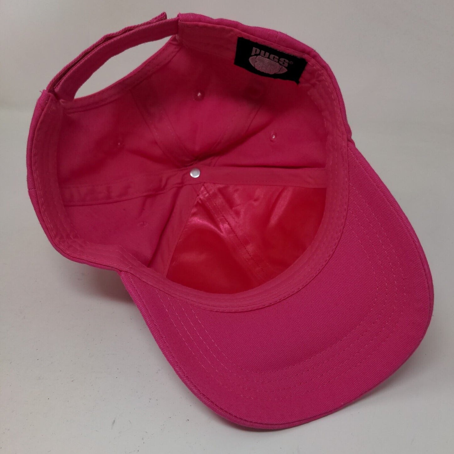 Pugs Bling Strapback Hat Pink One Size Adjustable Outdoor 6 Panel