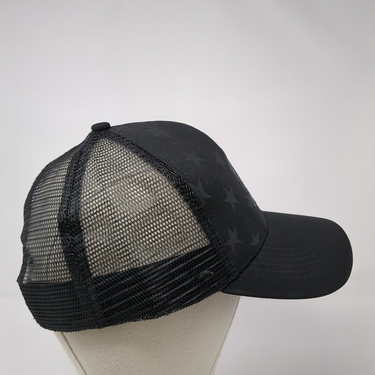 USCCA Snapback Trucker Hat Black One Size Adjustable Embroidered Mesh Back