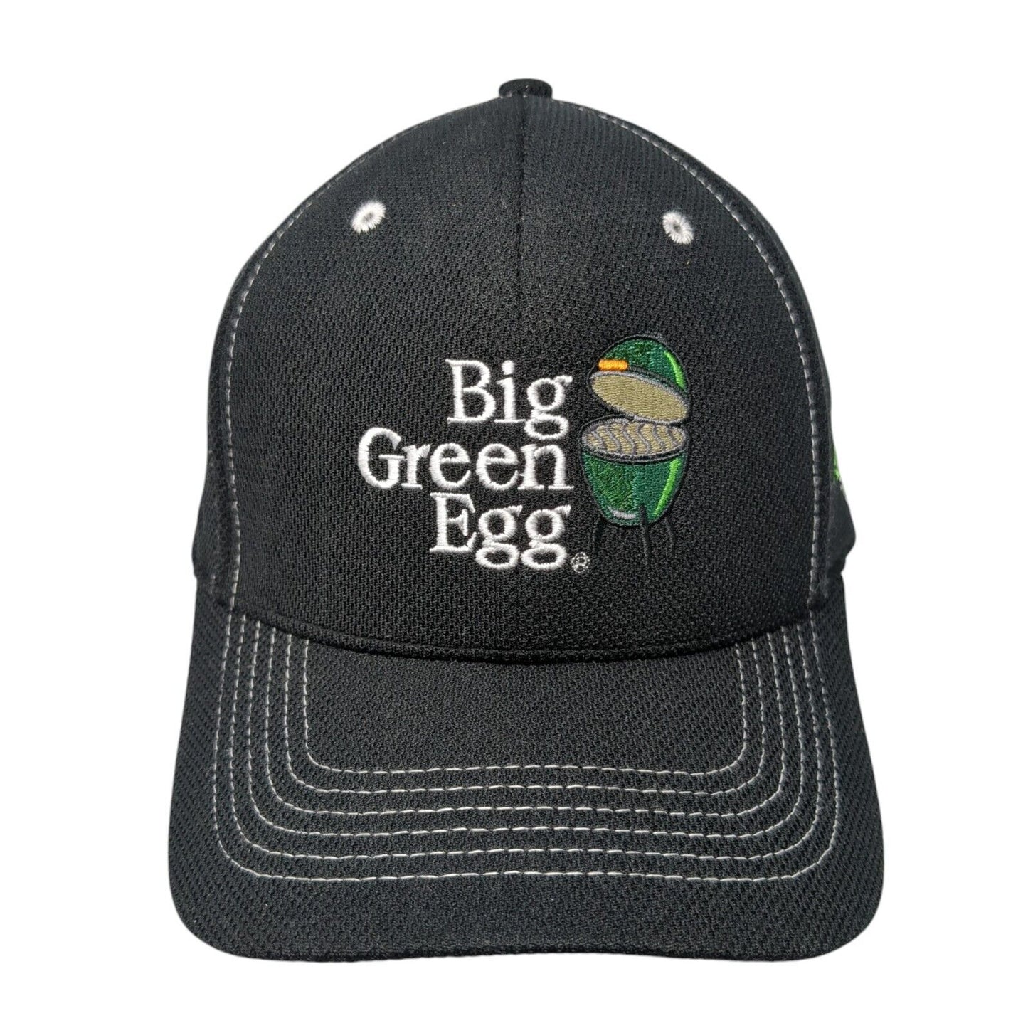 Big Green Egg Strapback Hat Black One Size Adjustable Embroidered Polyester
