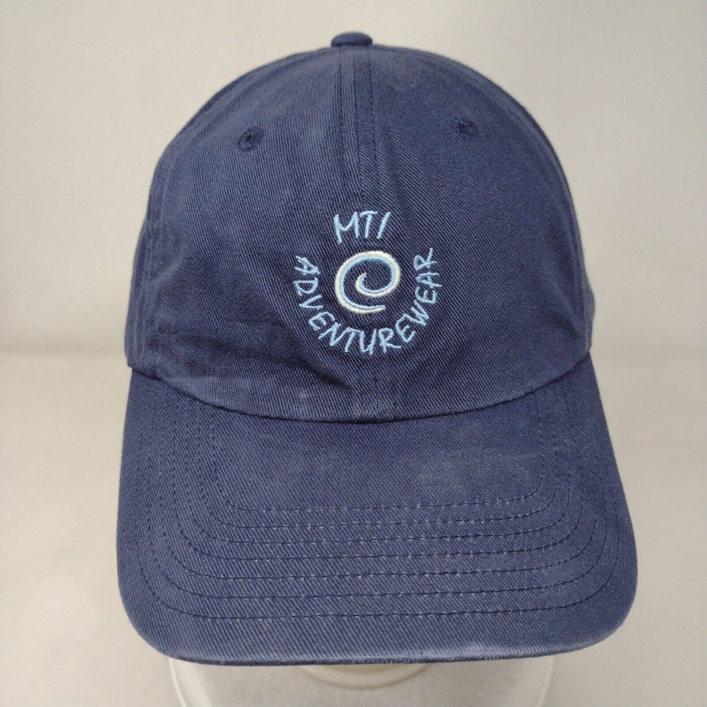 MTI Adventurewear Slideback Hat Blue One Size Adjustable Embroidered