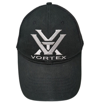 Vortex Snapback Trucker Hat Black One Size Adjustable Embroidered Mesh Back