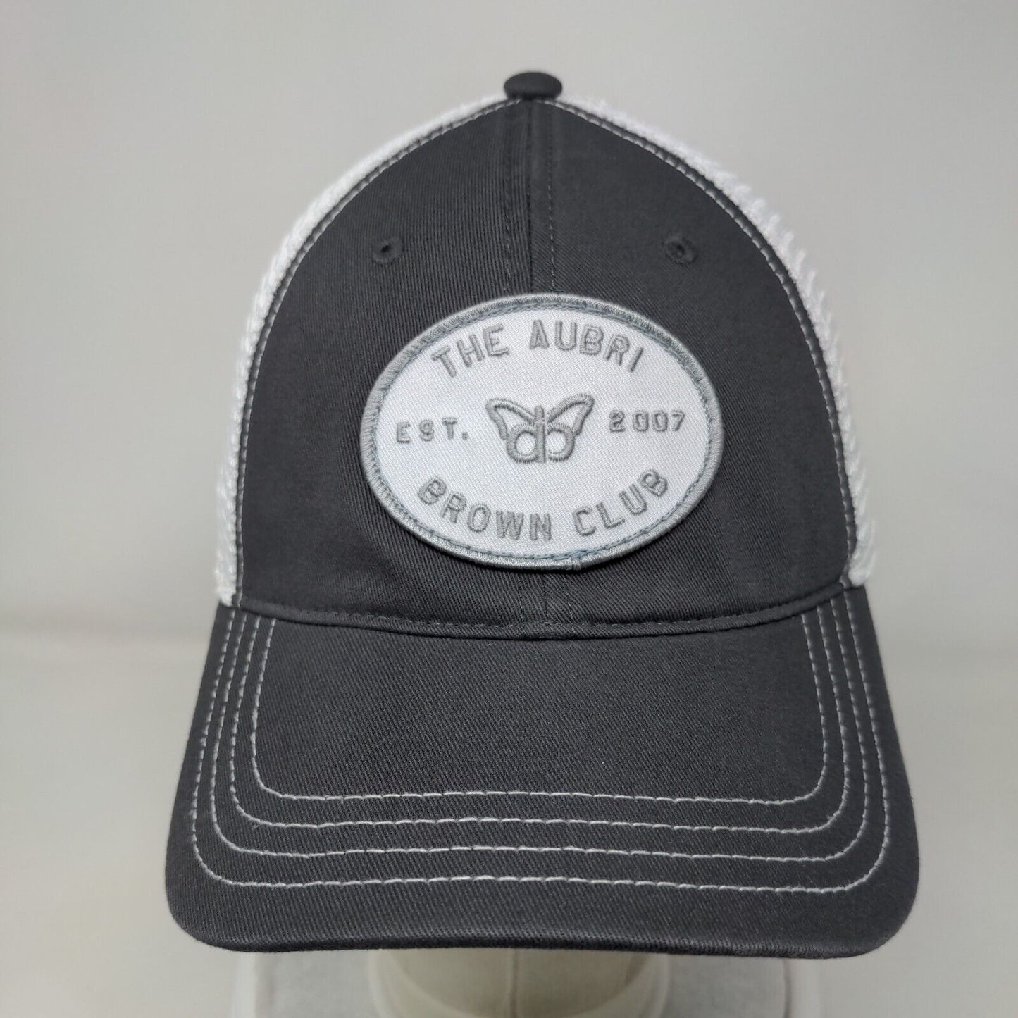The Aubri Brown Club Est. 2007 Snapback Trucker Hat Gray M/L 6 Panel Richardson