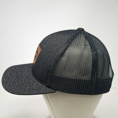 Pacific Headwear Black One Size Trucker Hat Snapback Idahoan Leather Patch