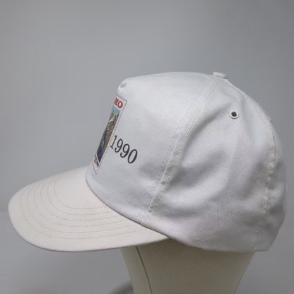 White Idaho Centennial 1890-1990 Postage Stamp 5 Panel Snapback Hat OS Vintage