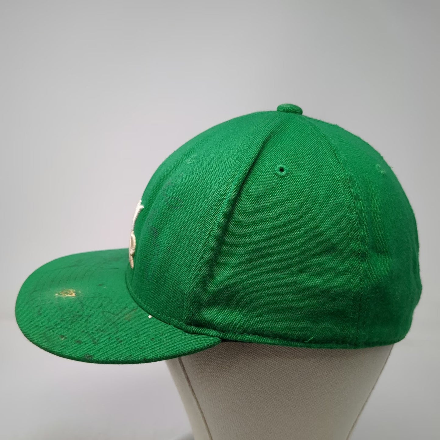Flexfit Dew Tour Green 7 5/8 Baseball Cap Hat Autographed Signed Fitted Logo