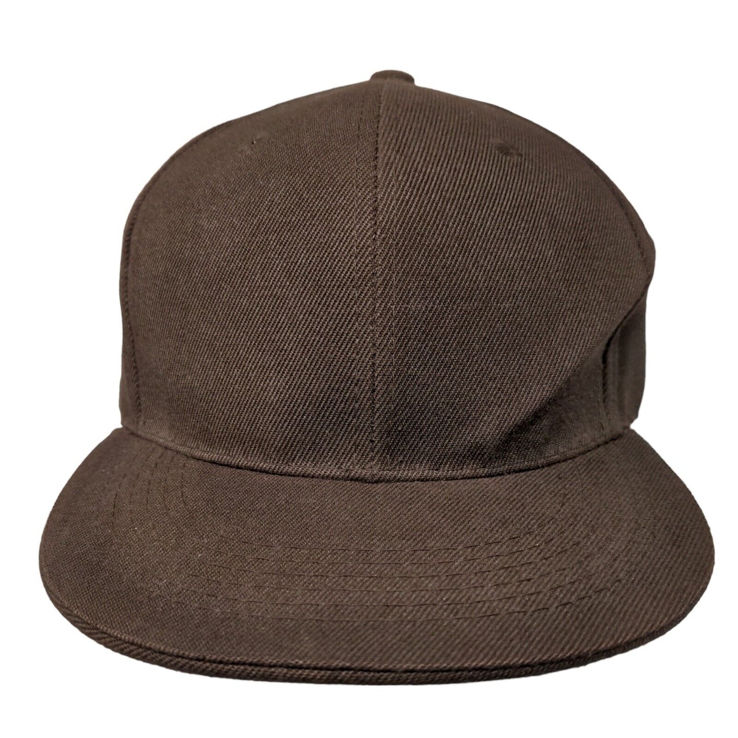 Unbranded Fitted Hat Brown Size 7 3/4 Premium Fits Vented Holes 6 Panel Blank