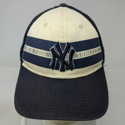 New Era MLB New York Yankees Blue Trucker Hat One Size Mesh Snapback Curve Brim