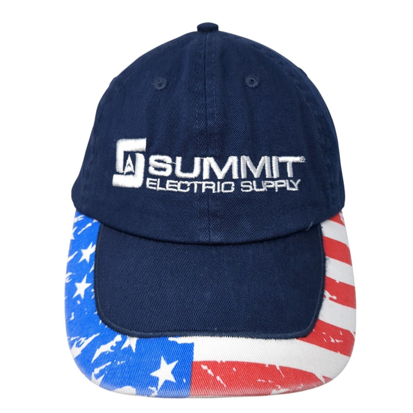 Summit Electric Supply Strapback Baseball Cap Blue One Size Adjustable Patriotic