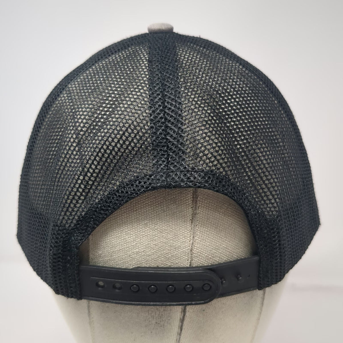 Outdoor Cap Trucker Hat Gray Black One Size Leather Patch Mesh Back Snapback