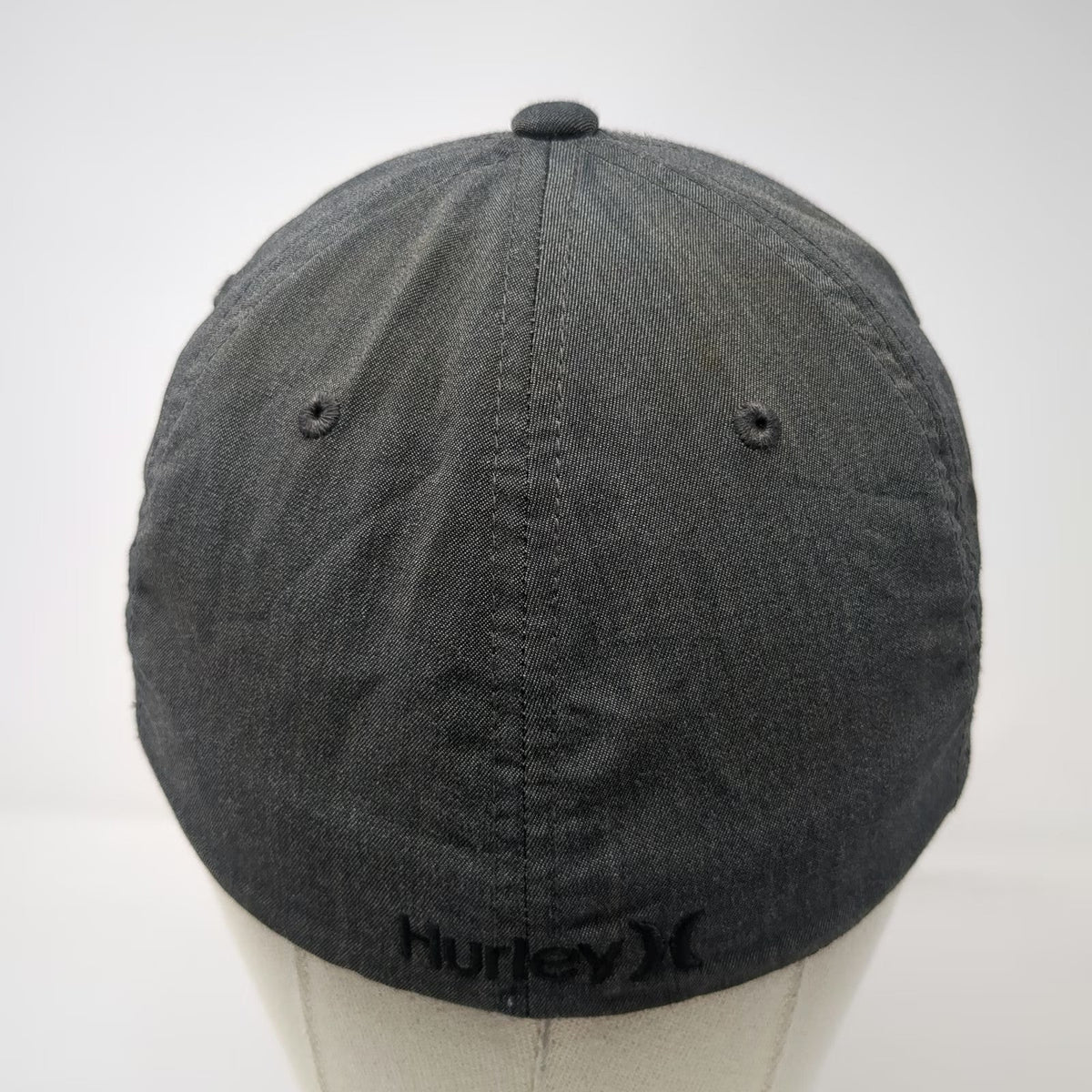 Hurley Baseball Cap Gray M Fitted Logo Embroidered Flexfit Stretch Curved Hat