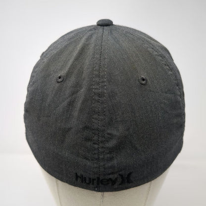 Hurley Baseball Cap Gray M Fitted Logo Embroidered Flexfit Stretch Curved Hat