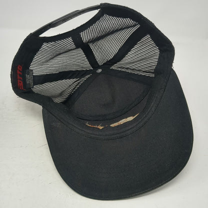 Otto Trucker Hat Black OSFM Copper Cloud Rain Gutters Mesh Snapback Flat Bill