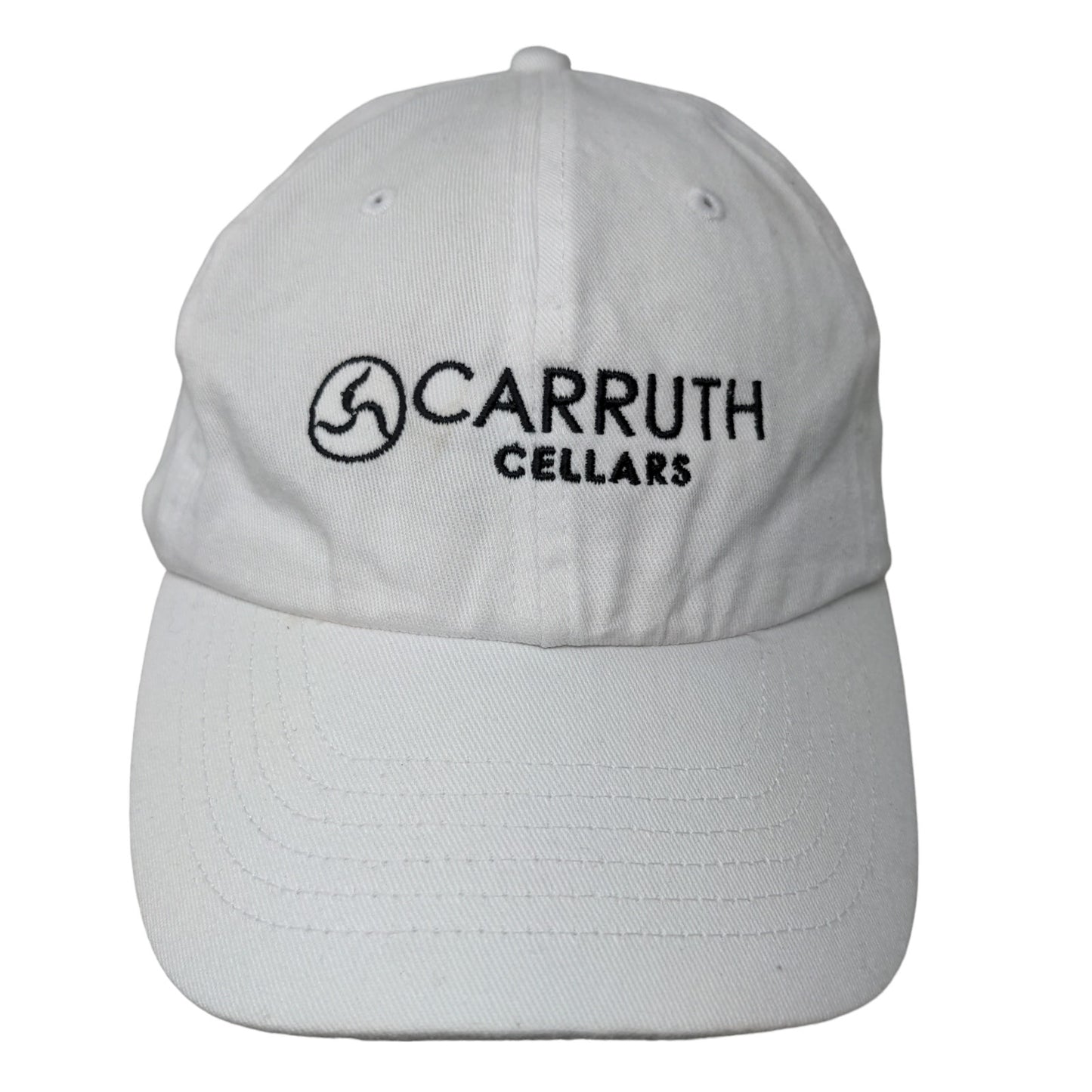 Carruth Cellars Men's Slideback Hat White Embroidered Logo 100% Cotton