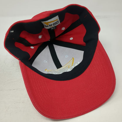 In-N-Out Burger Baseball Cap Red L Flexfit Embroidered Logo White Eyelets Hat