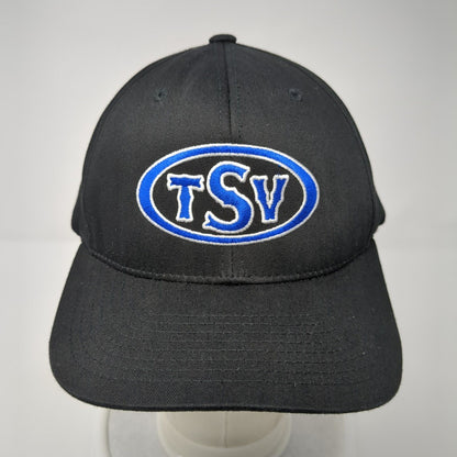 TSV Strapback Hat Black One Size Embroidered Pacific Headwear 6 Panel