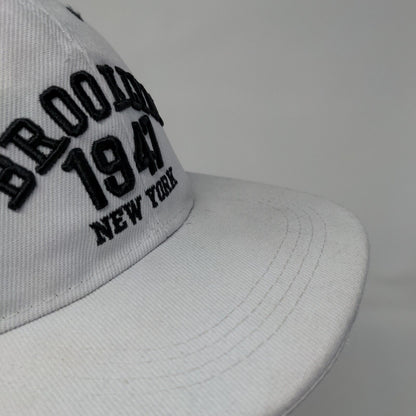 Brooklyn 1947 New York Snapback Hat White OSFA Adjustable Embroidered