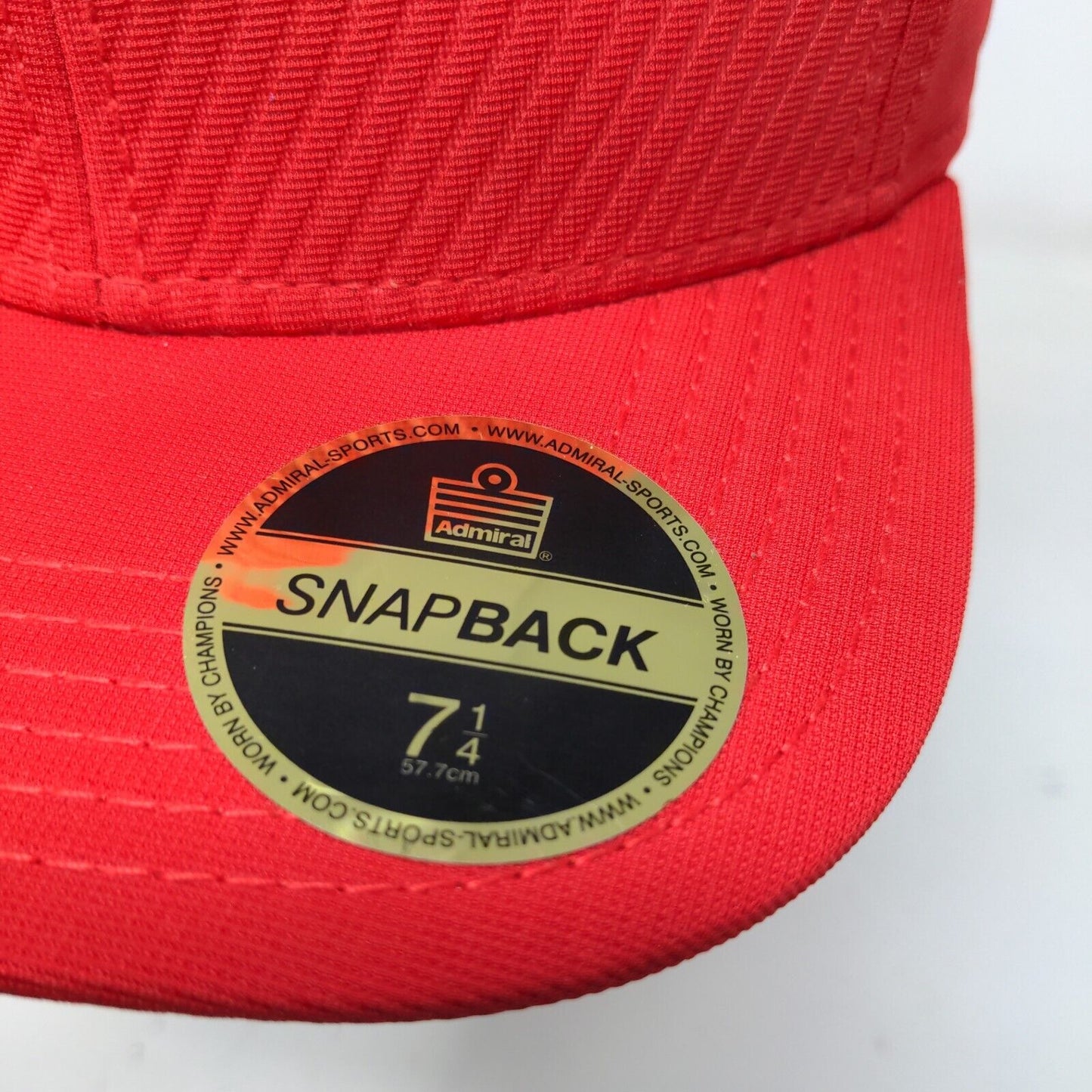 Admiral Men's Snapback Hat Red Size 7 1/4 W/Sticker Polyester Cotton Blend