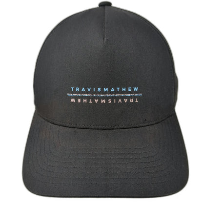 TravisMathew 5 Panel Black One Size Snapback Flexfit 110 Golf Graphic Logo Hat