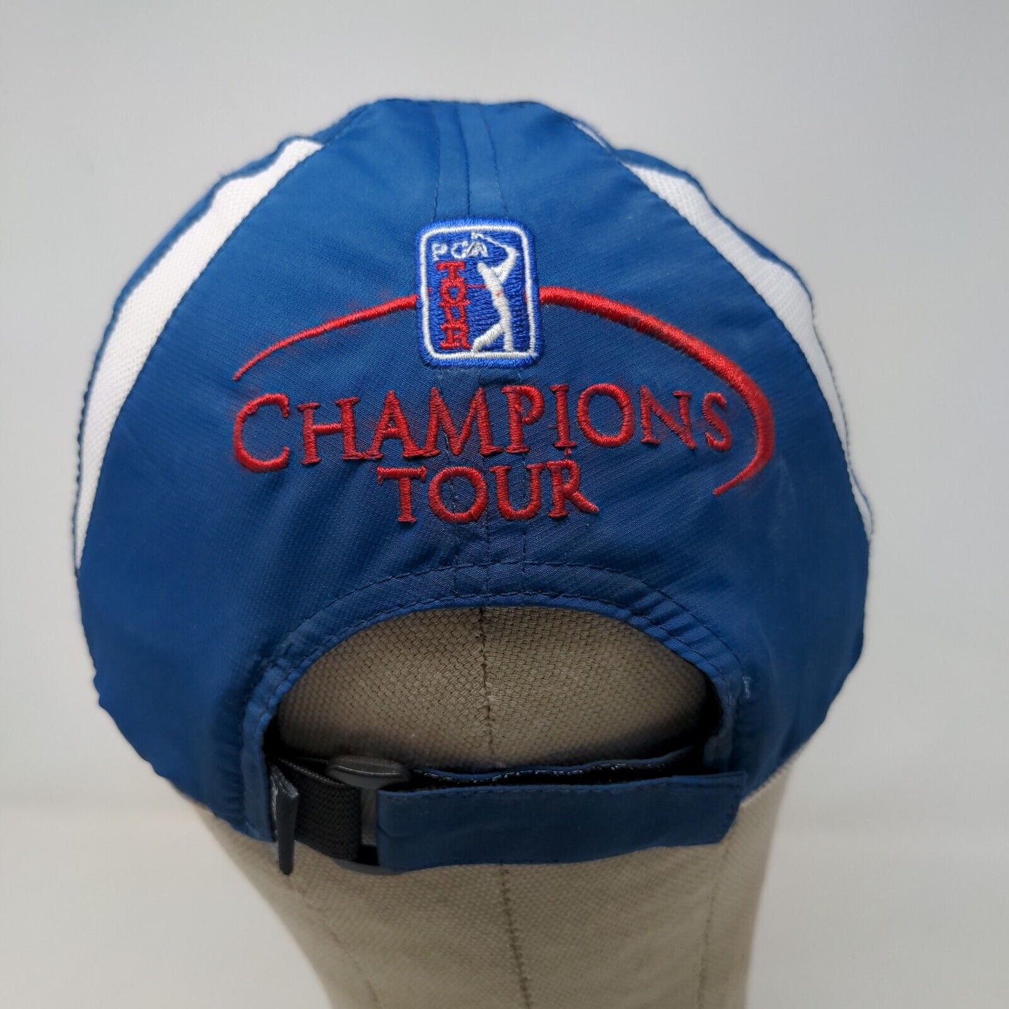 PGA Mens Encompass Championship Tour Strapback Hat Blue Size OS Embroidered Logo