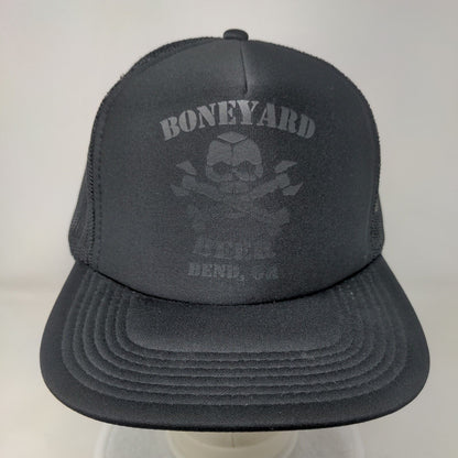 Boneyard Beer Bend OR Snapback Trucker Hat Black OSFM Adjustable Mesh Back Otto