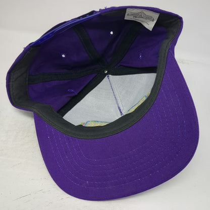 Universal Studios Florida Neon Sign Logo 5 Panel Purple Hat Snapback Vintage