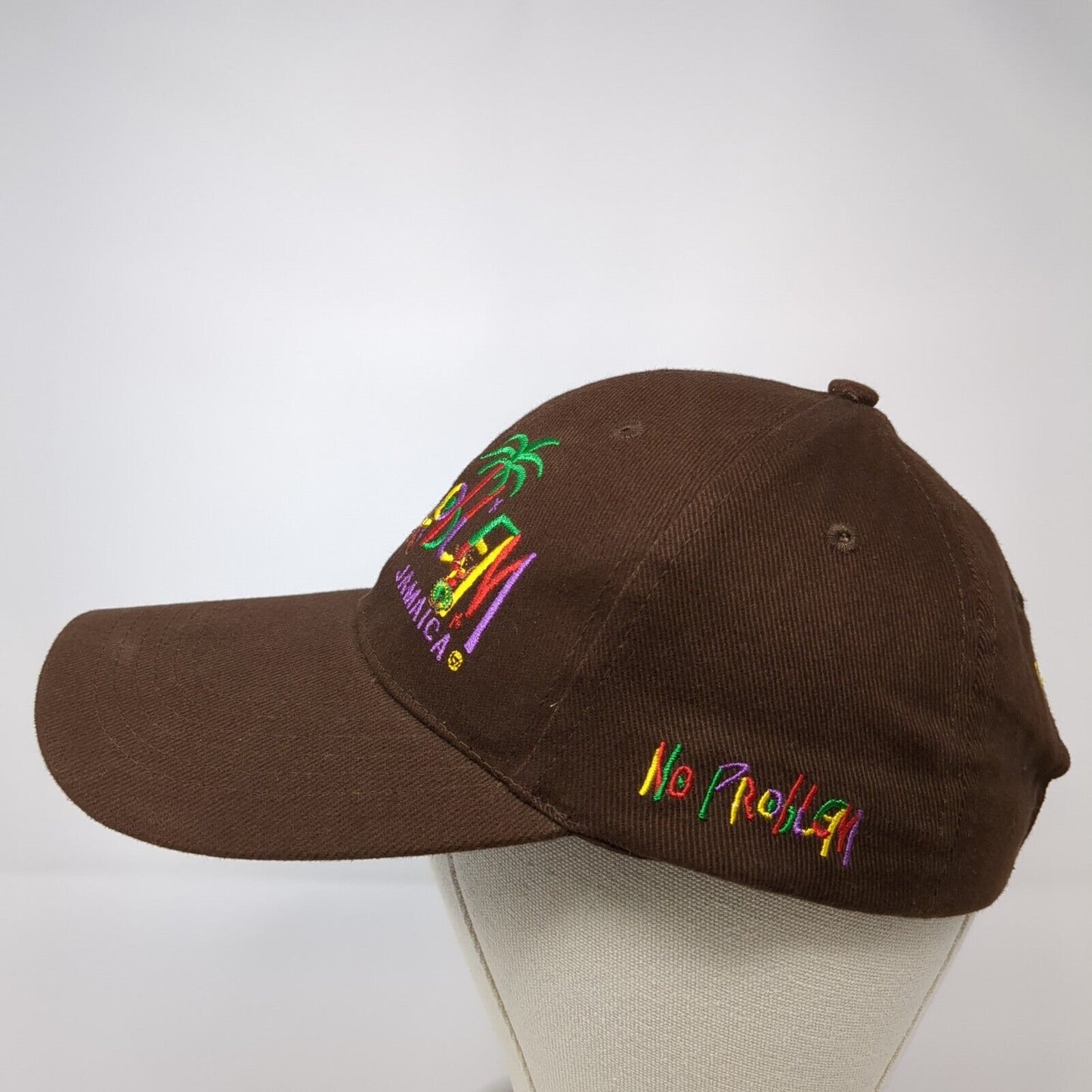 No Problem Jamaica Slideback Hat Brown One Size Adjustable Daily Caps