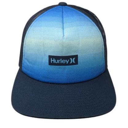 Hurley Trucker Hat Blue One Size Ombre Mesh Back Snapback Adjustable Flat Brim