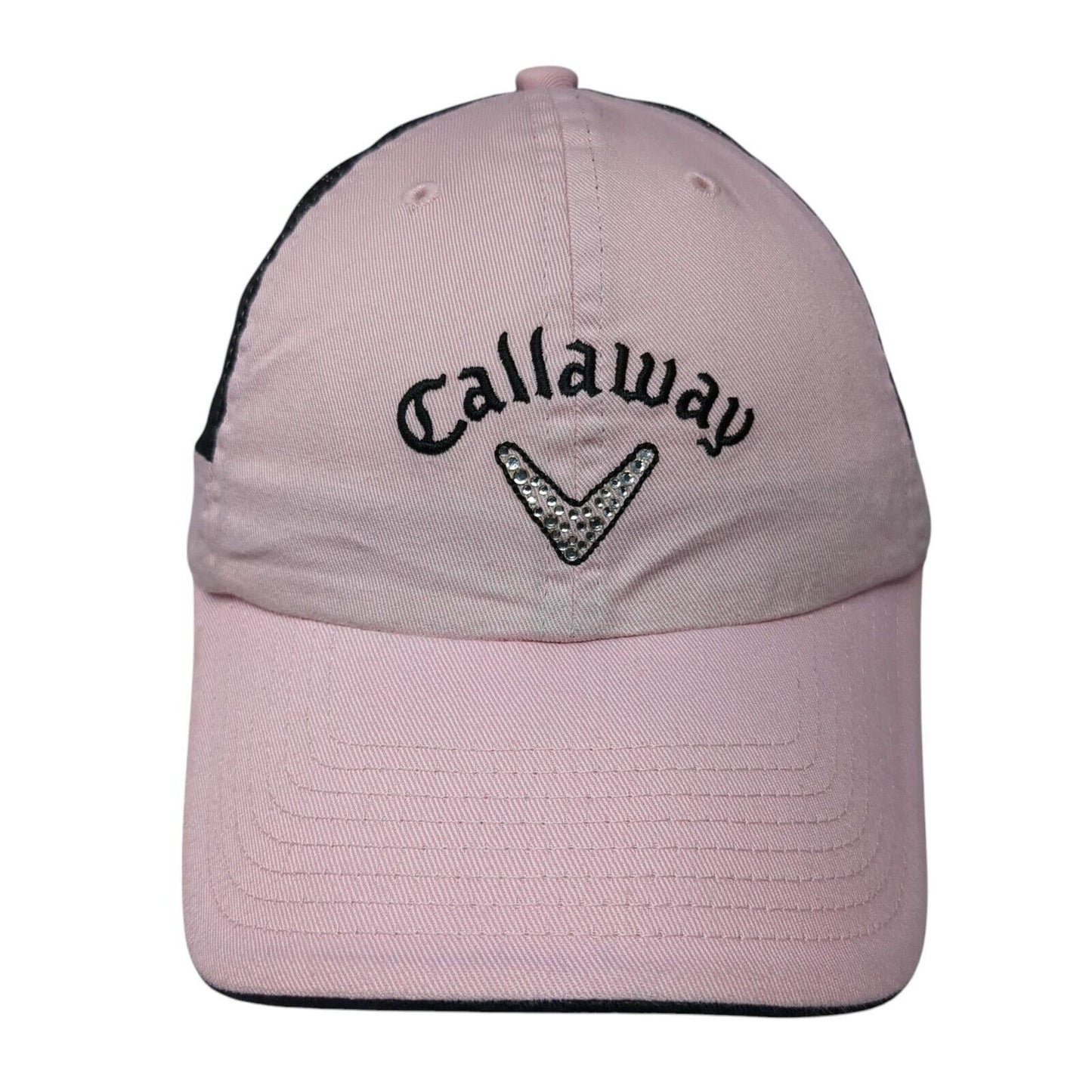 Callaway Golf Strapback Mesh Back Trucker Hat Pink One Size Rhinestone