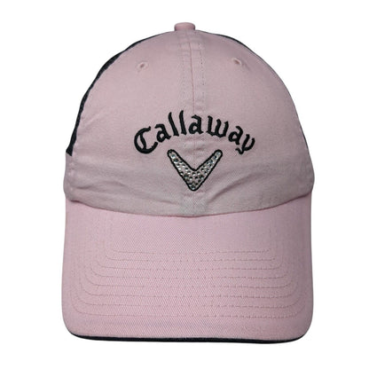 Callaway Golf Strapback Mesh Back Trucker Hat Pink One Size Rhinestone