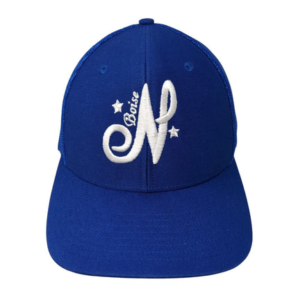 North Boise Snapback Trucker Hat Blue One Size Adjustable Mesh Back Richardson