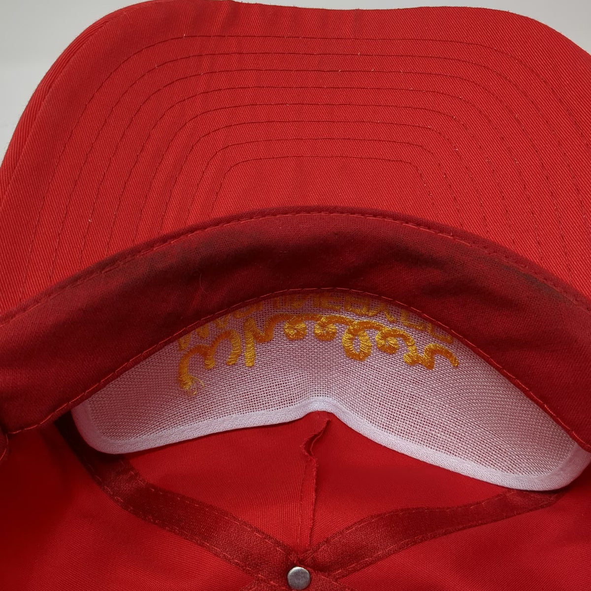 Nissin 5 Panel Red Hat One Size Wheeler Machinery Co Rope Script Embroidery